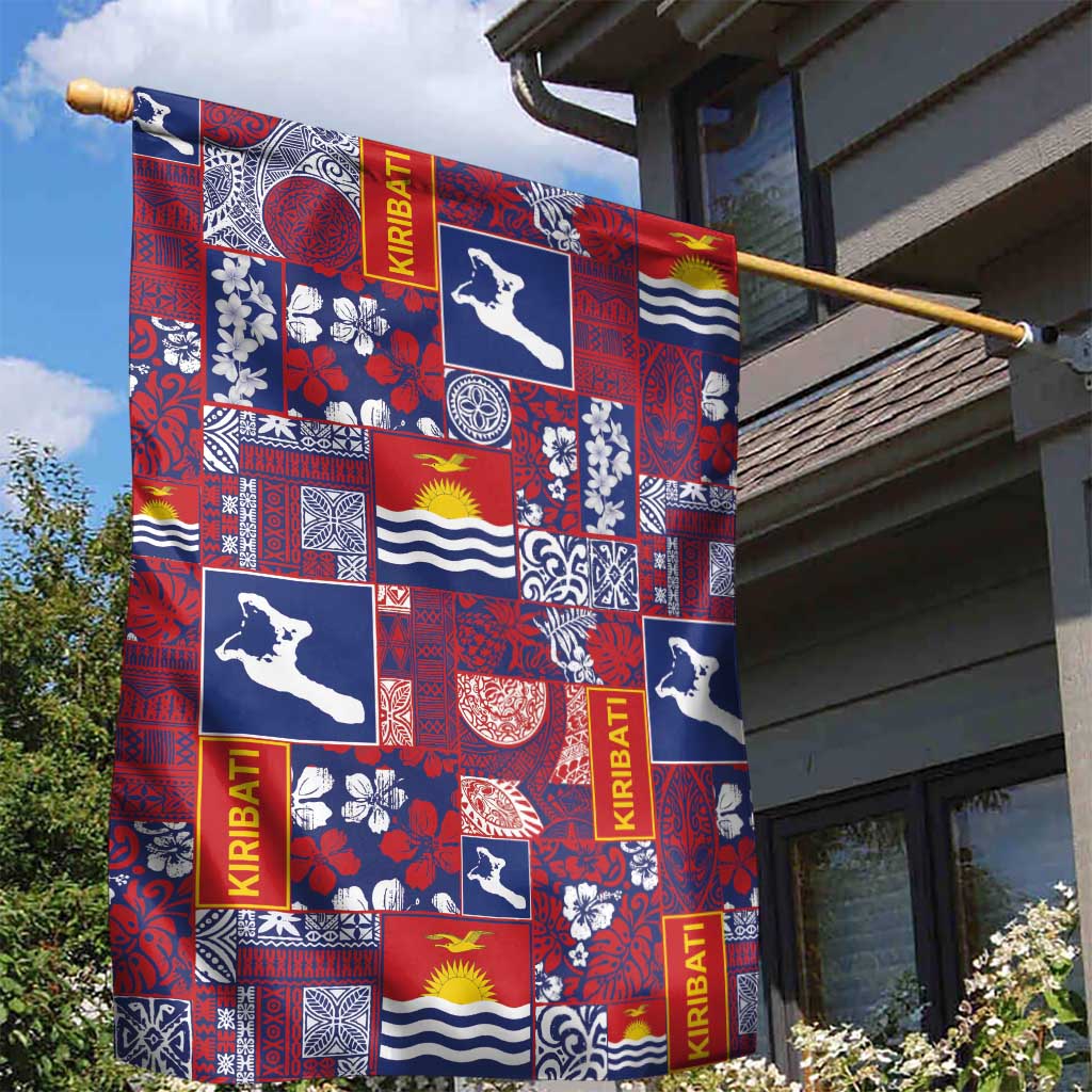 Kiribati Tekeraoi n te Kiritimati Garden Flag Pacific Patchwork Xmas Vibes - Polynesian Pride