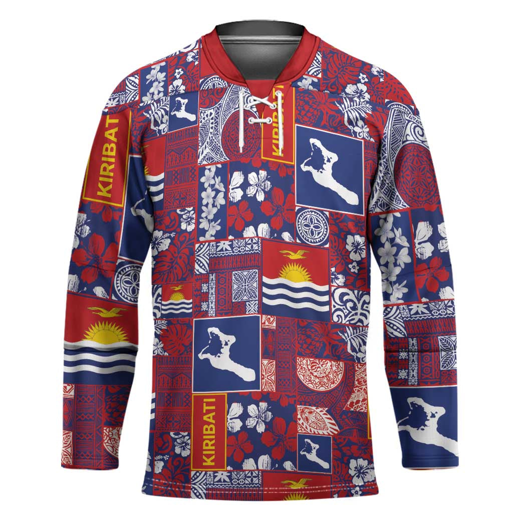 Kiribati Tekeraoi n te Kiritimati Hockey Jersey Pacific Patchwork Xmas Vibes - Polynesian Pride