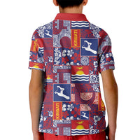 Kiribati Tekeraoi n te Kiritimati Kid Polo Shirt Pacific Patchwork Xmas Vibes - Polynesian Pride