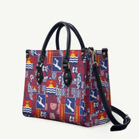 Kiribati Tekeraoi n te Kiritimati Leather Bag Pacific Patchwork Xmas Vibes - Polynesian Pride