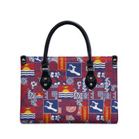 Kiribati Tekeraoi n te Kiritimati Leather Bag Pacific Patchwork Xmas Vibes - Polynesian Pride