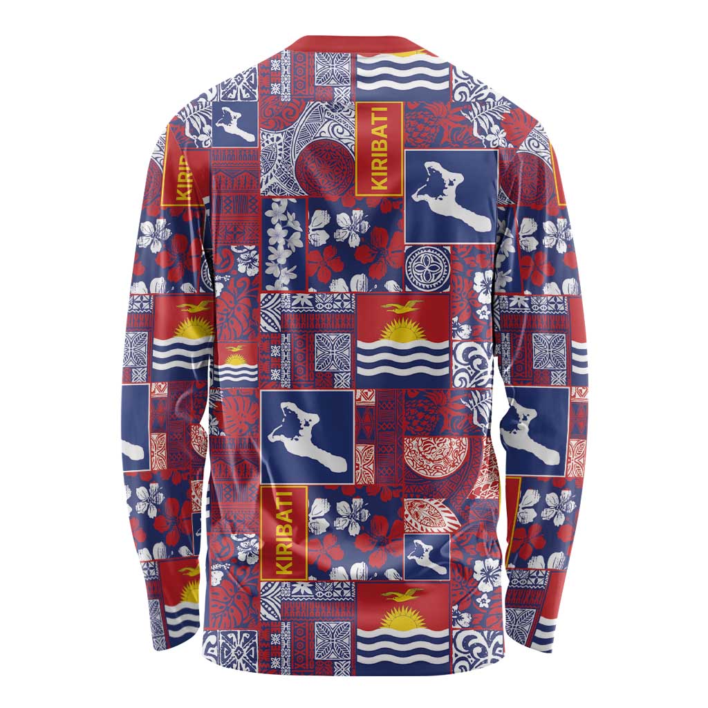 Kiribati Tekeraoi n te Kiritimati Long Sleeve Shirt Pacific Patchwork Xmas Vibes - Polynesian Pride