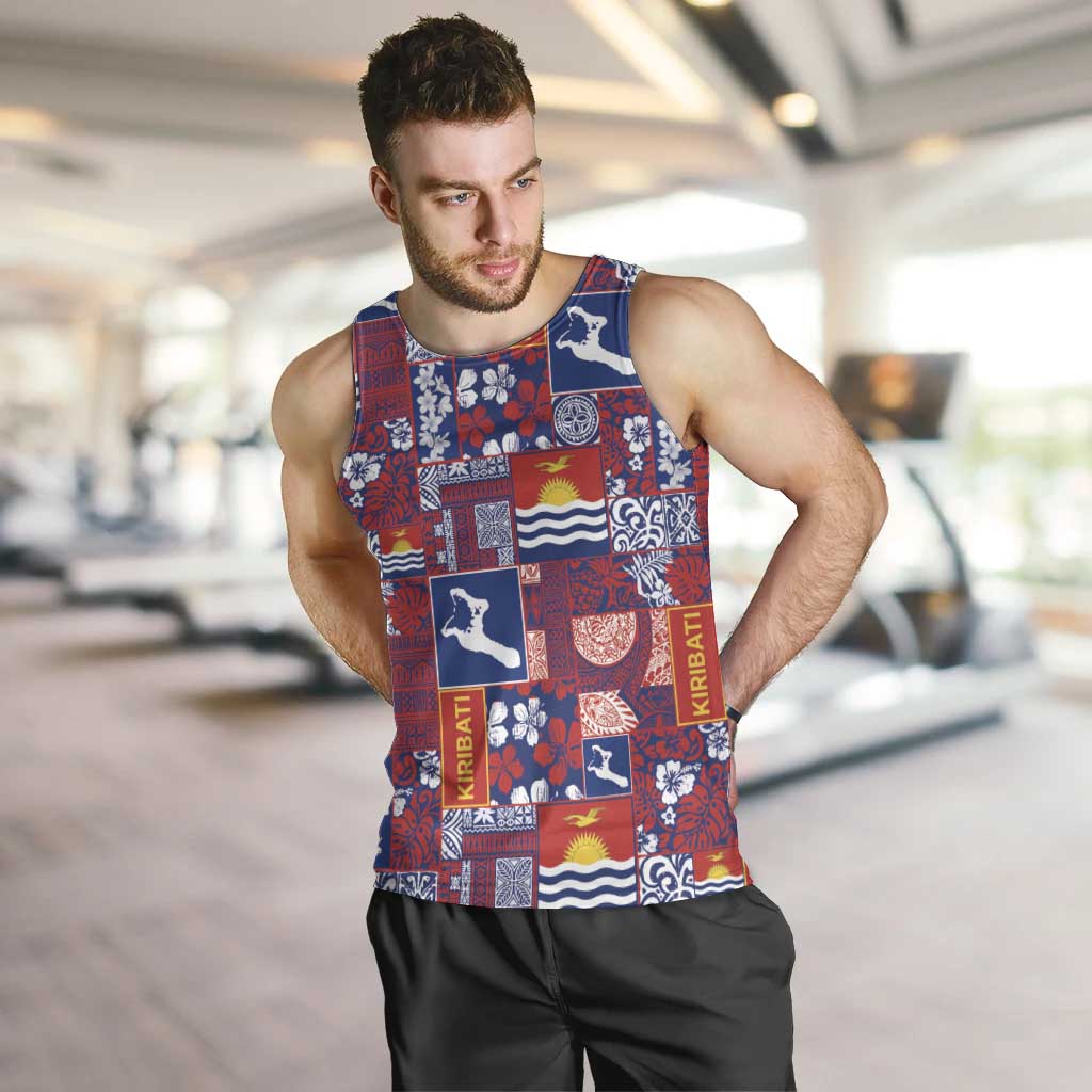 Kiribati Tekeraoi n te Kiritimati Men Tank Top Pacific Patchwork Xmas Vibes - Polynesian Pride