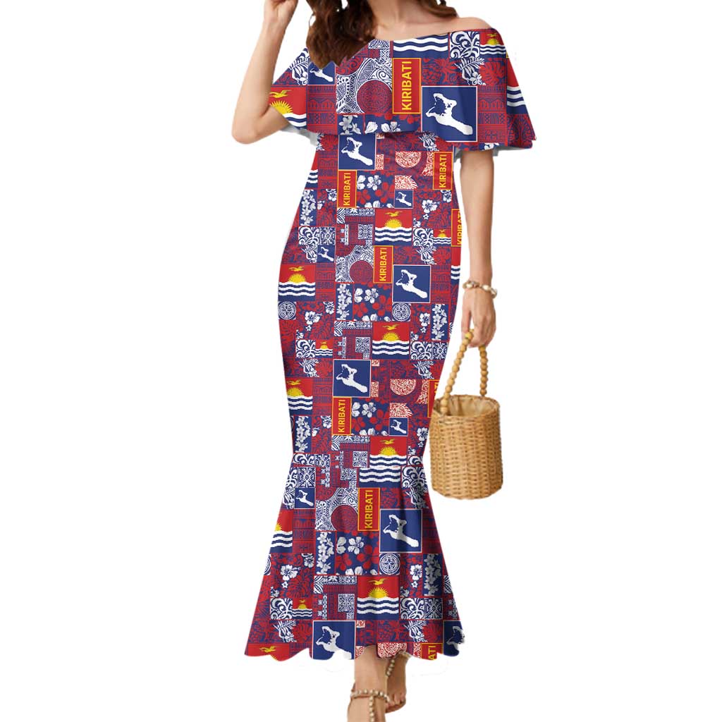 Kiribati Tekeraoi n te Kiritimati Mermaid Dress Pacific Patchwork Xmas Vibes - Polynesian Pride