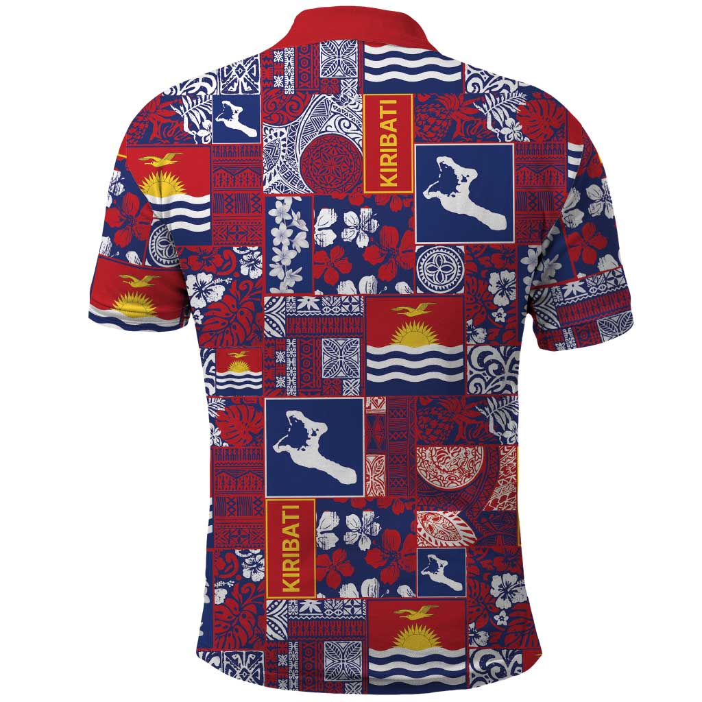Kiribati Tekeraoi n te Kiritimati Polo Shirt Pacific Patchwork Xmas Vibes - Polynesian Pride