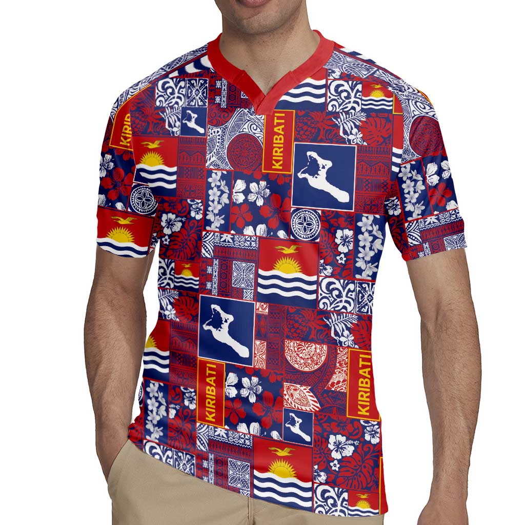 Kiribati Tekeraoi n te Kiritimati Rugby Jersey Pacific Patchwork Xmas Vibes - Polynesian Pride