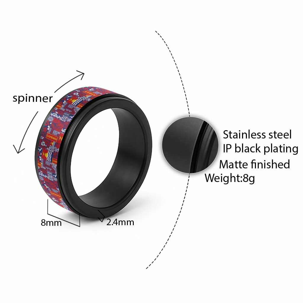 Kiribati Tekeraoi n te Kiritimati Spinner Ring Pacific Patchwork Xmas Vibes - Polynesian Pride