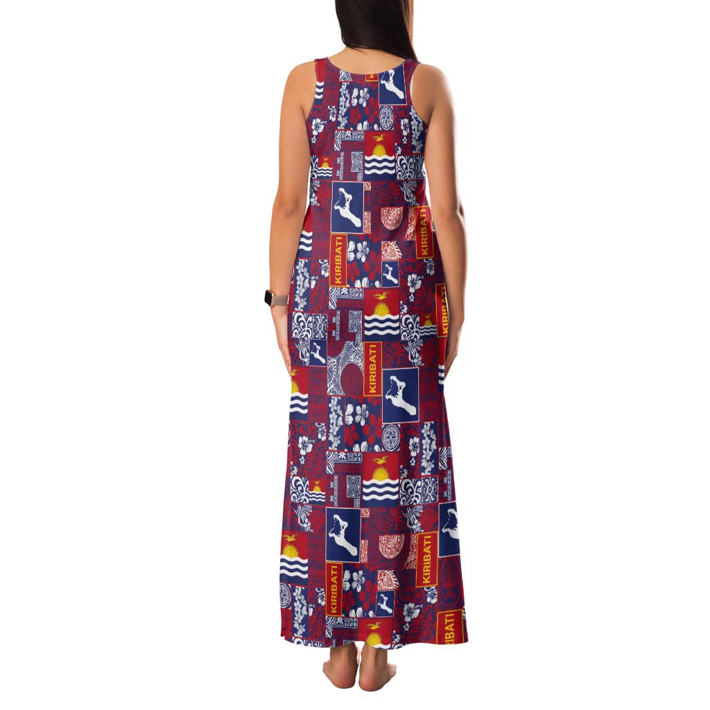 Kiribati Tekeraoi n te Kiritimati Tank Maxi Dress Pacific Patchwork Xmas Vibes - Polynesian Pride