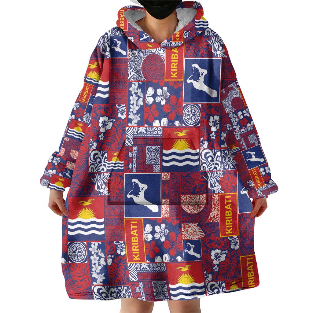 Kiribati Tekeraoi n te Kiritimati Wearable Blanket Hoodie Pacific Patchwork Xmas Vibes - Polynesian Pride