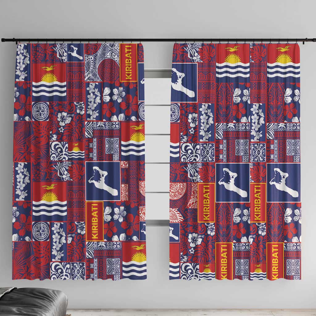 Kiribati Tekeraoi n te Kiritimati Window Curtain Pacific Patchwork Xmas Vibes - Polynesian Pride