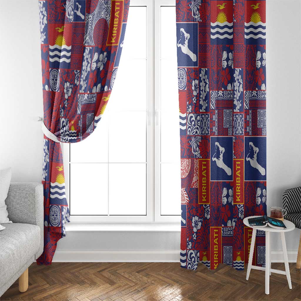 Kiribati Tekeraoi n te Kiritimati Window Curtain Pacific Patchwork Xmas Vibes - Polynesian Pride