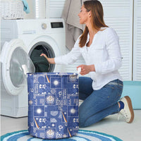 Marshall Islands Merry Christmas Laundry Basket Pacific Patchwork Xmas Vibes - Polynesian Pride