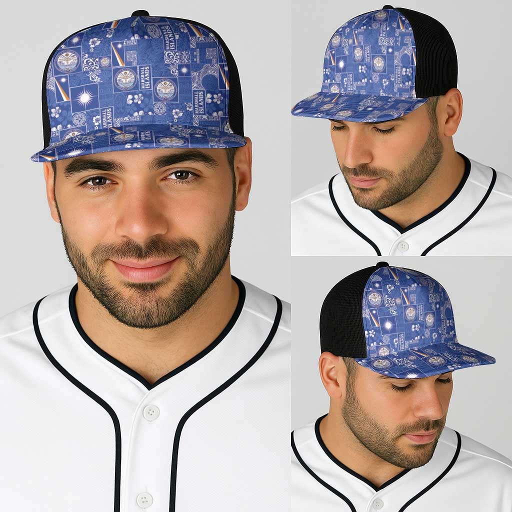 Marshall Islands Merry Christmas Baseball Net Cap Pacific Patchwork Xmas Vibes LT9 - Polynesian Pride