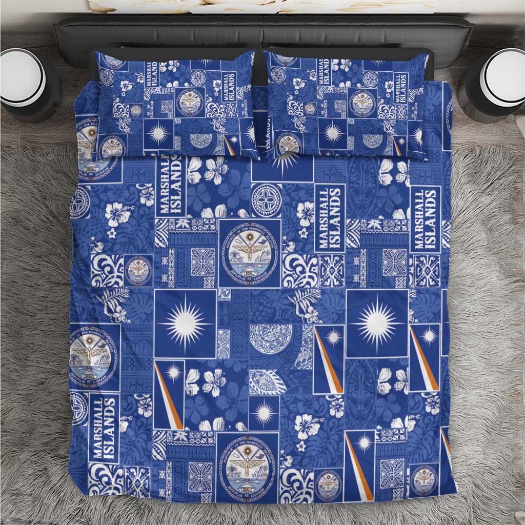 Marshall Islands Merry Christmas Bedding Set Pacific Patchwork Xmas Vibes - Polynesian Pride