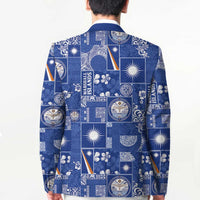 Marshall Islands Merry Christmas Blazer Pacific Patchwork Xmas Vibes - Polynesian Pride