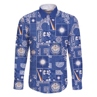 Marshall Islands Merry Christmas Family Matching Off The Shoulder Long Sleeve Dress and Hawaiian Shirt Pacific Patchwork Xmas Vibes - Polynesian Pride