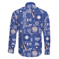 Marshall Islands Merry Christmas Family Matching Off The Shoulder Long Sleeve Dress and Hawaiian Shirt Pacific Patchwork Xmas Vibes - Polynesian Pride