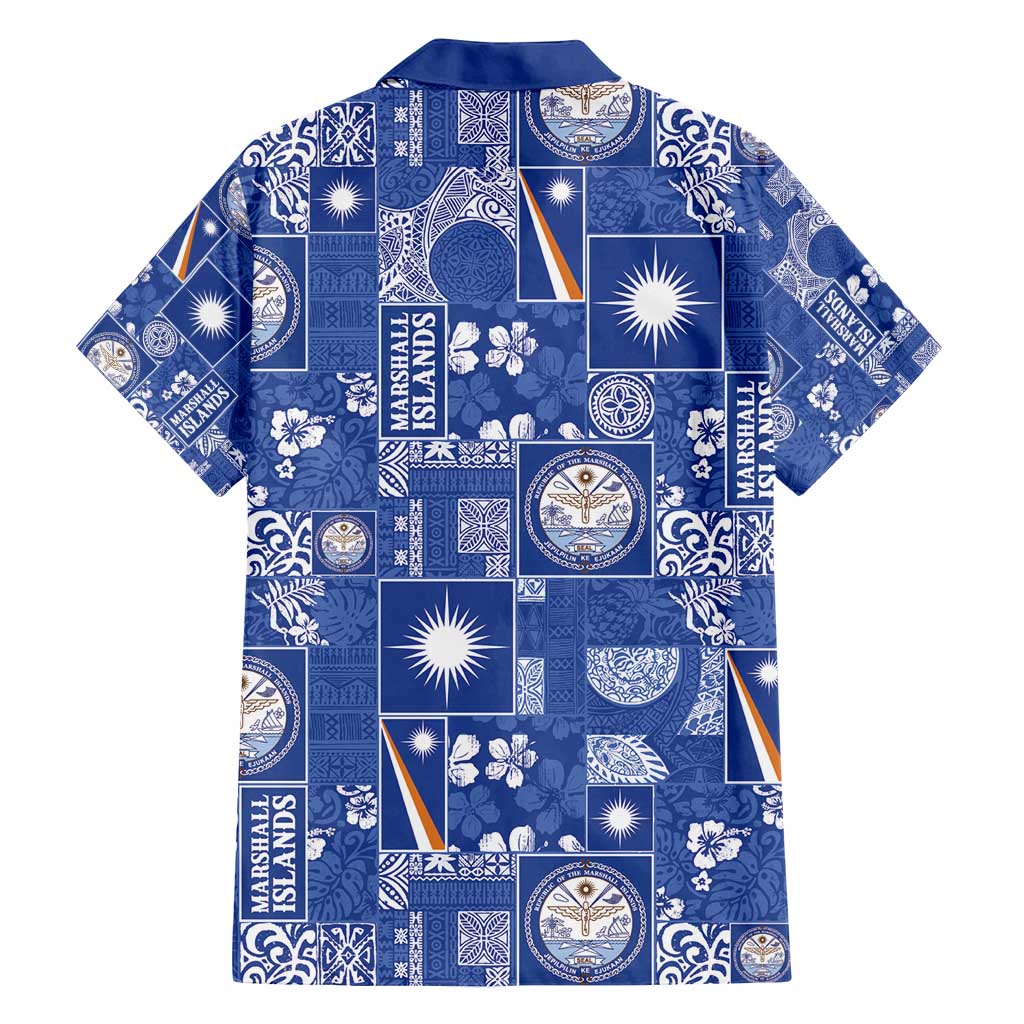 Marshall Islands Merry Christmas Family Matching Off Shoulder Maxi Dress and Hawaiian Shirt Pacific Patchwork Xmas Vibes - Polynesian Pride