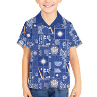 Marshall Islands Merry Christmas Kid Hawaiian Shirt Pacific Patchwork Xmas Vibes - Polynesian Pride