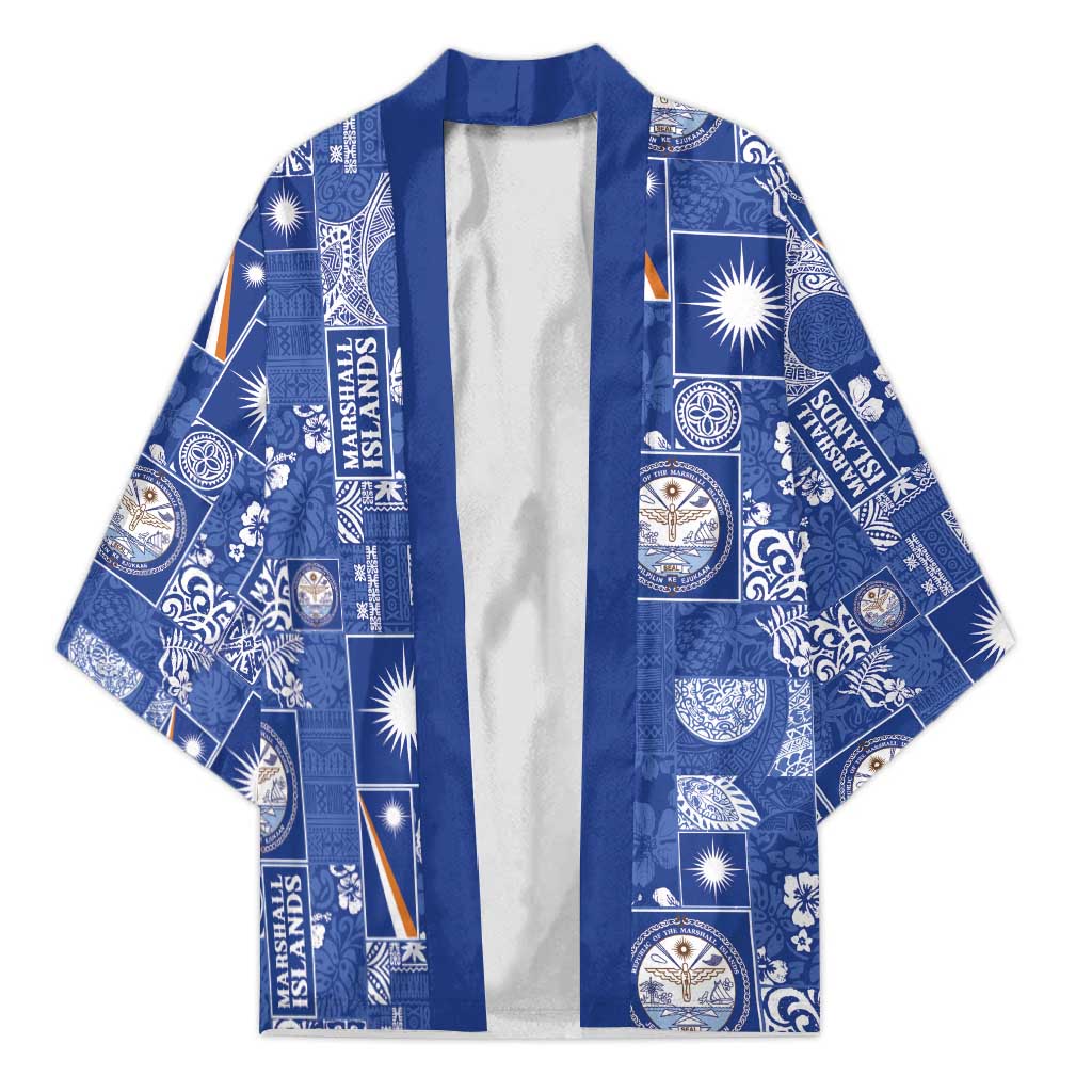 Marshall Islands Merry Christmas Kimono Pacific Patchwork Xmas Vibes - Polynesian Pride