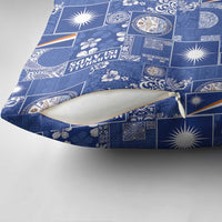 Marshall Islands Merry Christmas Pillow Cover Pacific Patchwork Xmas Vibes - Polynesian Pride