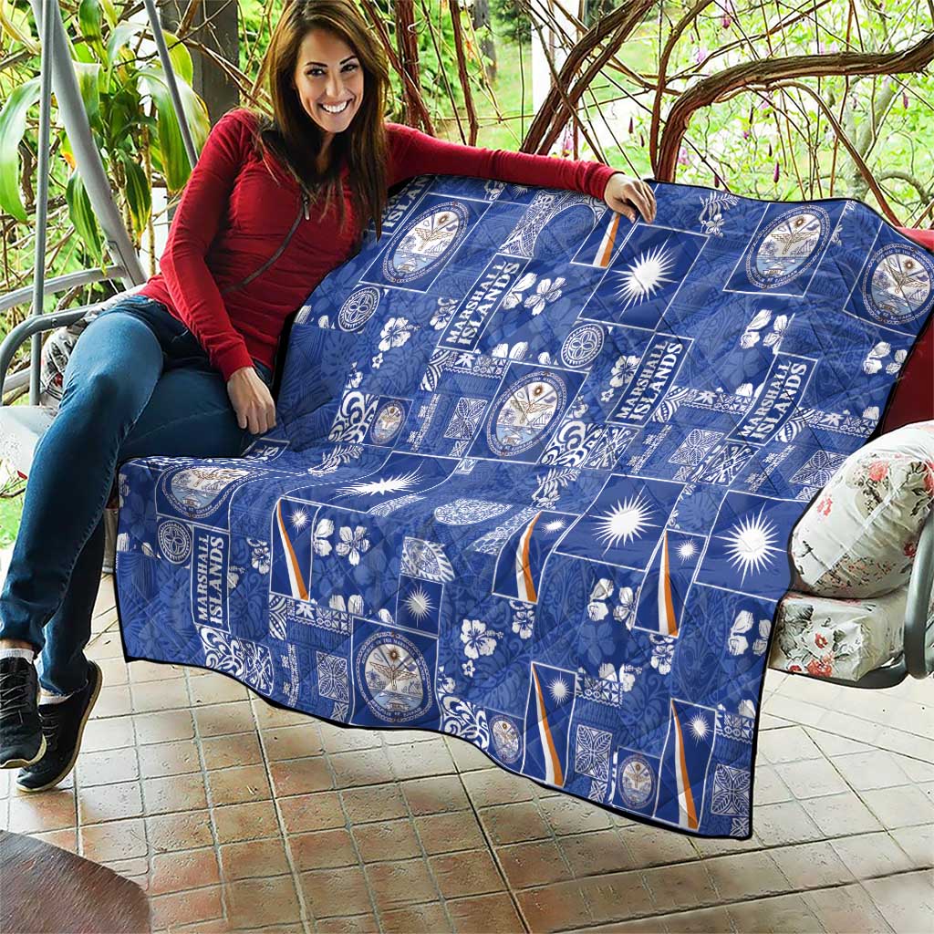 Marshall Islands Merry Christmas Quilt Pacific Patchwork Xmas Vibes - Polynesian Pride