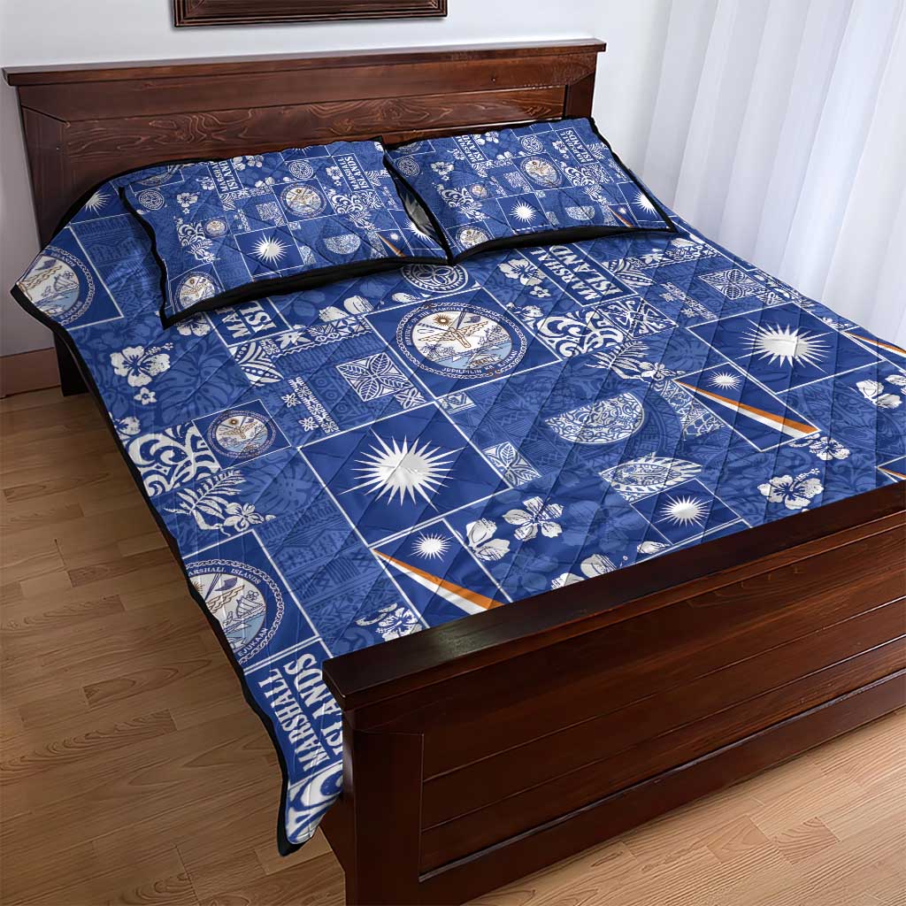 Marshall Islands Merry Christmas Quilt Bed Set Pacific Patchwork Xmas Vibes - Polynesian Pride
