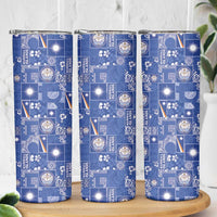 Marshall Islands Merry Christmas Skinny Tumbler Pacific Patchwork Xmas Vibes - Polynesian Pride