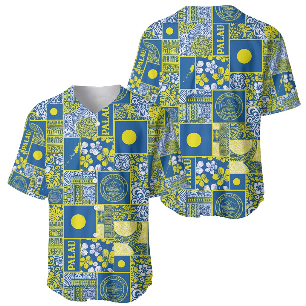 Palau Ungil Kurismas Baseball Jersey Pacific Patchwork Xmas Vibes - Polynesian Pride