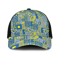 Palau Ungil Kurismas Baseball Net Cap Pacific Patchwork Xmas Vibes - Polynesian Pride