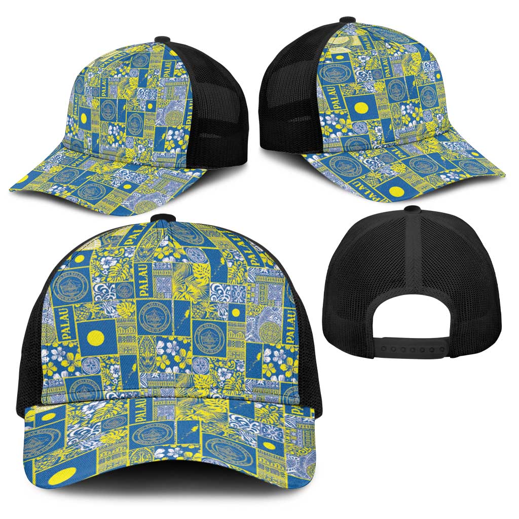Palau Ungil Kurismas Baseball Net Cap Pacific Patchwork Xmas Vibes - Polynesian Pride