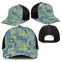 Palau Ungil Kurismas Baseball Net Cap Pacific Patchwork Xmas Vibes - Polynesian Pride