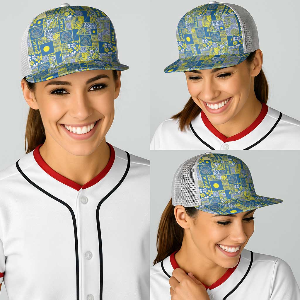 Palau Ungil Kurismas Baseball Net Cap Pacific Patchwork Xmas Vibes - Polynesian Pride