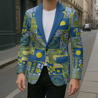 Palau Ungil Kurismas Blazer Pacific Patchwork Xmas Vibes - Polynesian Pride