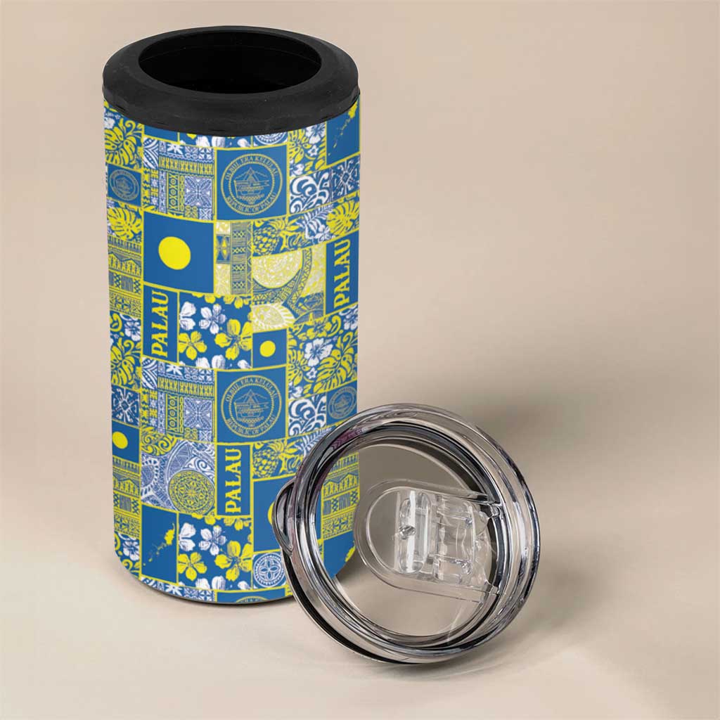 Palau Ungil Kurismas 4 in 1 Can Cooler Tumbler Pacific Patchwork Xmas Vibes - Polynesian Pride