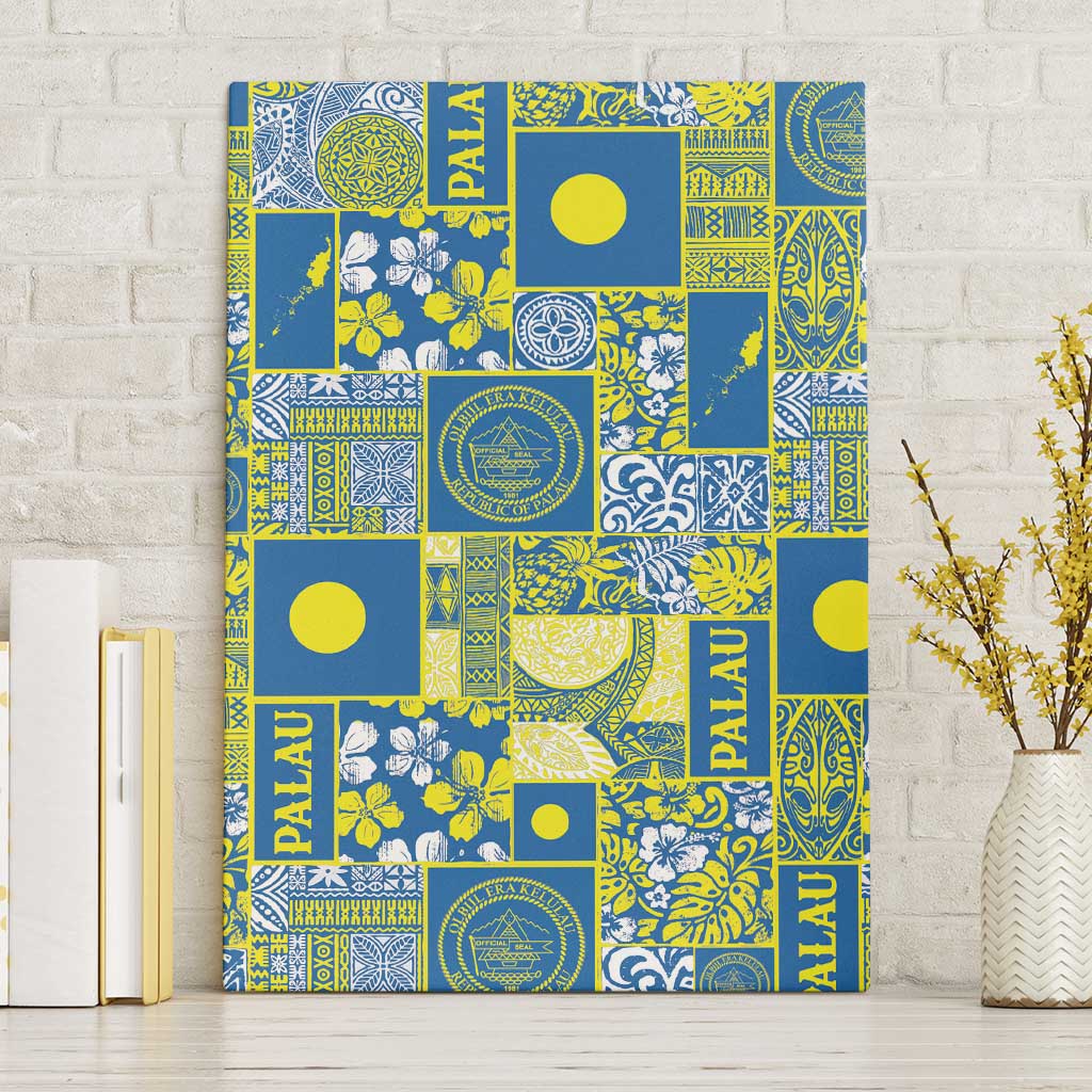 Palau Ungil Kurismas Canvas Wall Art Pacific Patchwork Xmas Vibes - Polynesian Pride