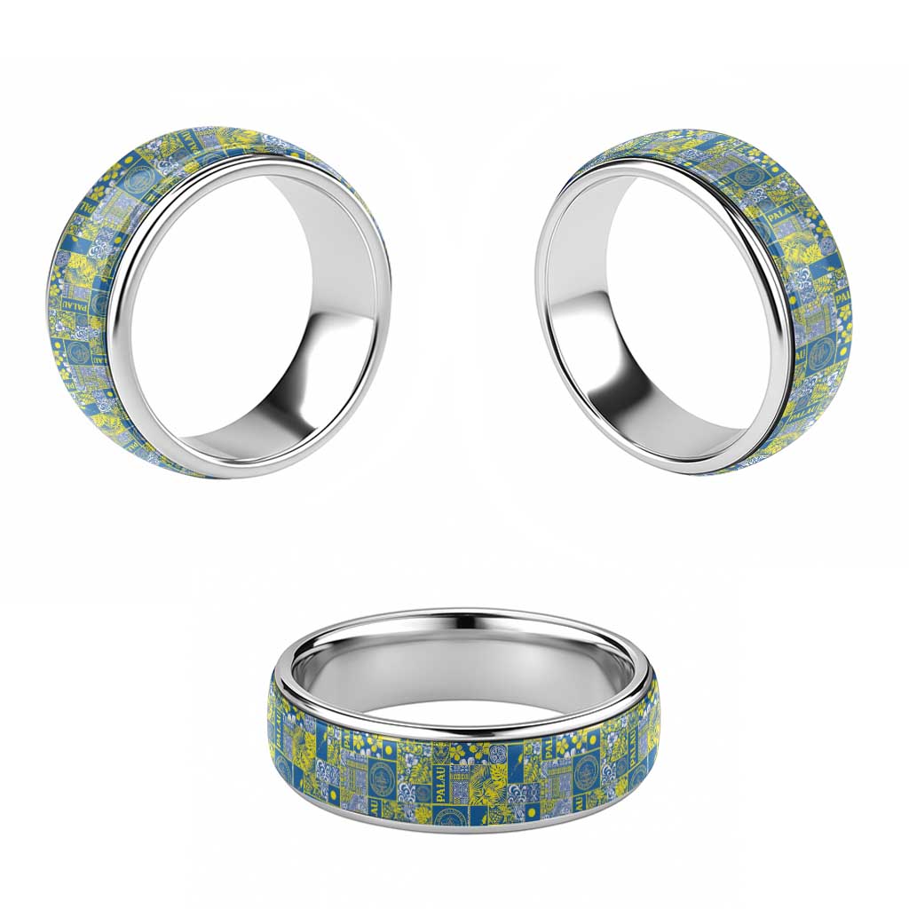 Palau Ungil Kurismas Classic Ring Pacific Patchwork Xmas Vibes - Polynesian Pride