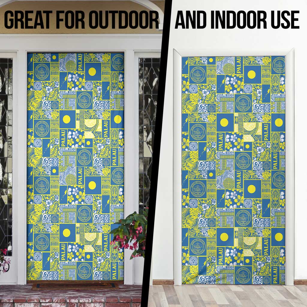 Palau Ungil Kurismas Door Cover Pacific Patchwork Xmas Vibes - Polynesian Pride