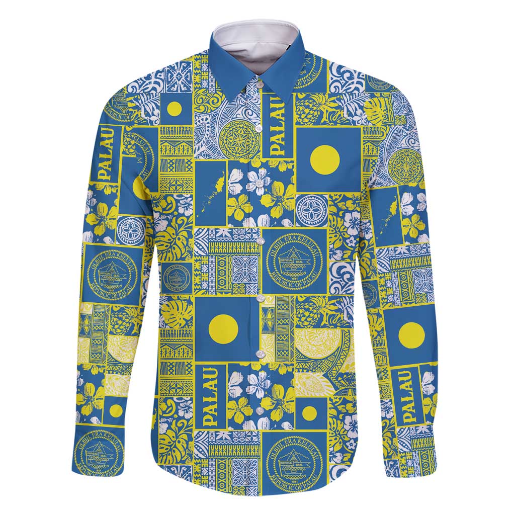 Palau Ungil Kurismas Family Matching Long Sleeve Bodycon Dress and Hawaiian Shirt Pacific Patchwork Xmas Vibes - Polynesian Pride