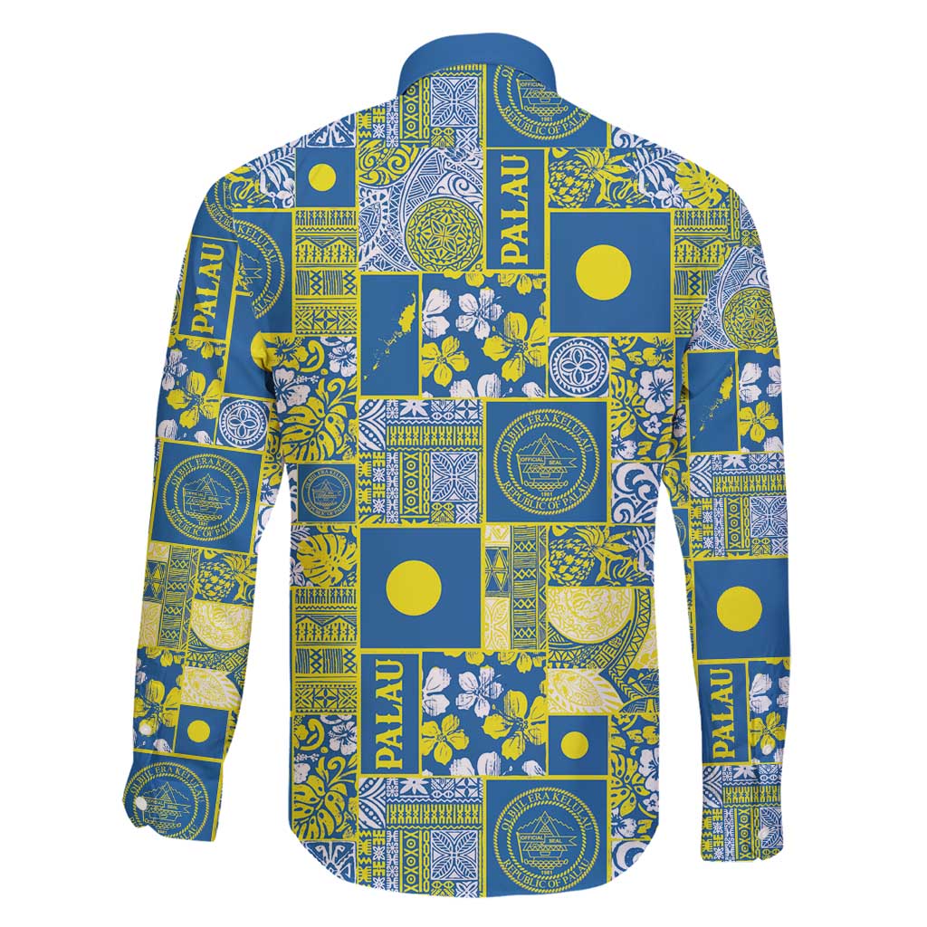 Palau Ungil Kurismas Family Matching Off Shoulder Short Dress and Hawaiian Shirt Pacific Patchwork Xmas Vibes - Polynesian Pride