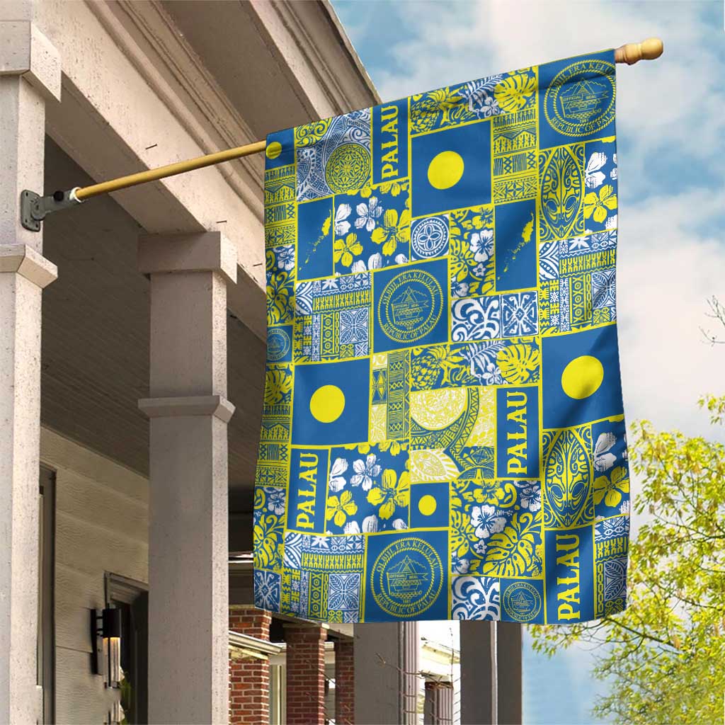 Palau Ungil Kurismas Garden Flag Pacific Patchwork Xmas Vibes - Polynesian Pride