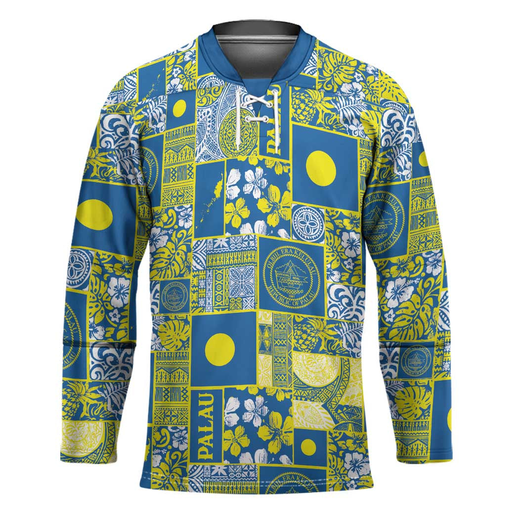 Palau Ungil Kurismas Hockey Jersey Pacific Patchwork Xmas Vibes - Polynesian Pride
