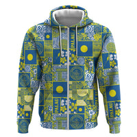 Palau Ungil Kurismas Hoodie Pacific Patchwork Xmas Vibes - Polynesian Pride