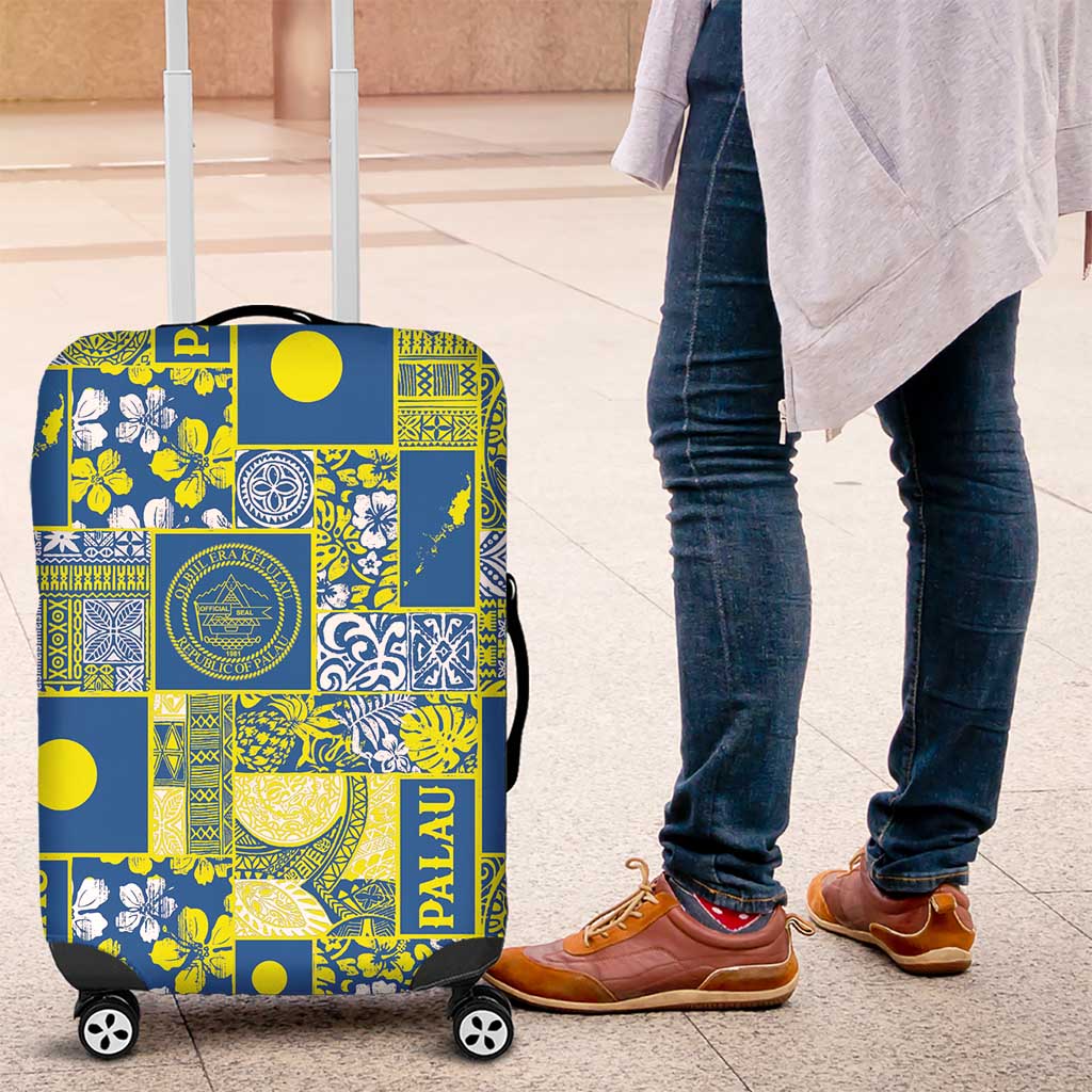 Palau Ungil Kurismas Luggage Cover Pacific Patchwork Xmas Vibes - Polynesian Pride