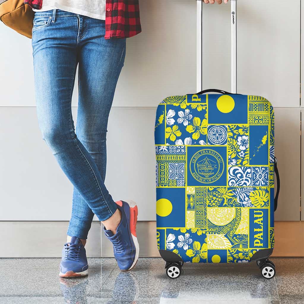 Palau Ungil Kurismas Luggage Cover Pacific Patchwork Xmas Vibes - Polynesian Pride