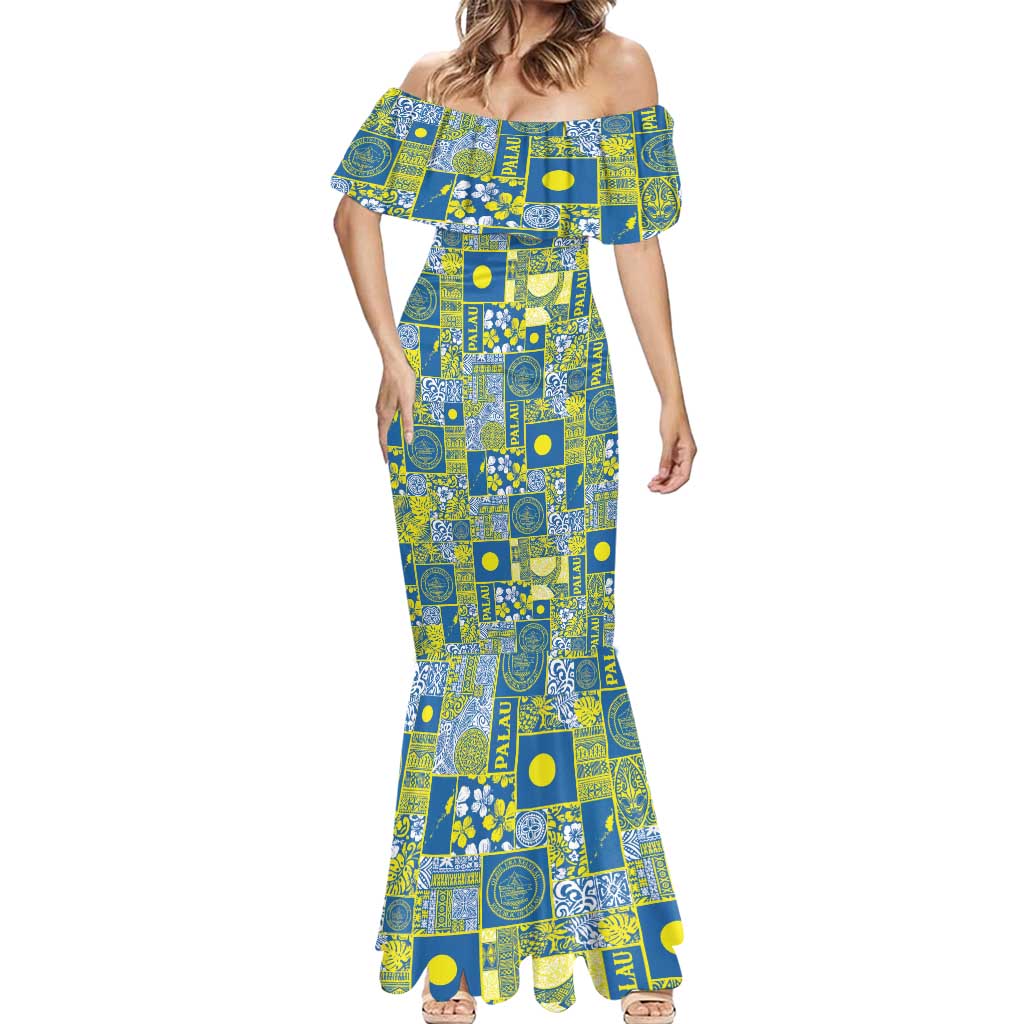 Palau Ungil Kurismas Mermaid Dress Pacific Patchwork Xmas Vibes - Polynesian Pride
