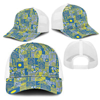 Palau Ungil Kurismas Mesh Trucker Cap Pacific Patchwork Xmas Vibes - Polynesian Pride