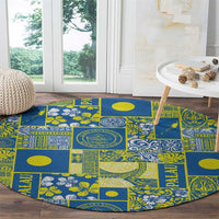 Palau Ungil Kurismas Round Carpet Pacific Patchwork Xmas Vibes - Polynesian Pride
