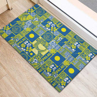 Palau Ungil Kurismas Rubber Doormat Pacific Patchwork Xmas Vibes - Polynesian Pride