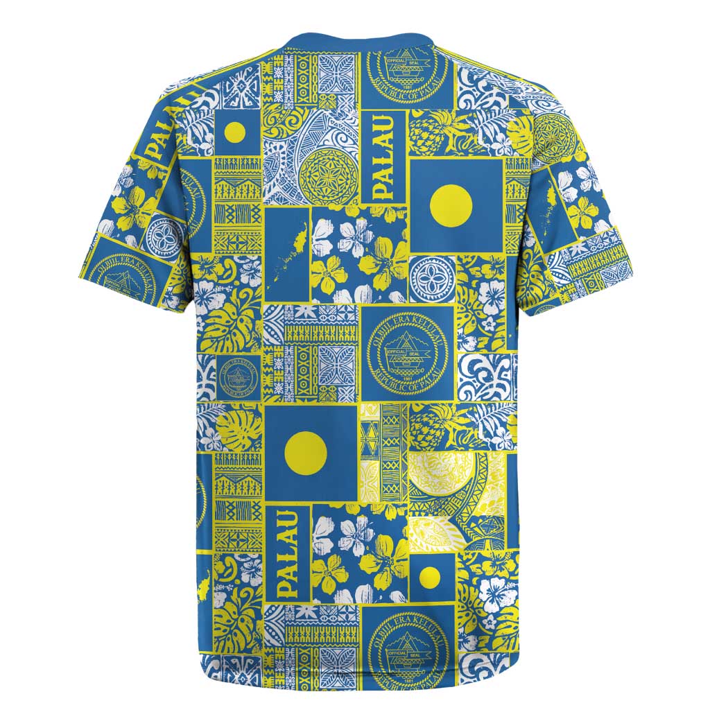 Palau Ungil Kurismas Rugby Jersey Pacific Patchwork Xmas Vibes - Polynesian Pride